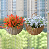 Popxstar Flower Planter Wall Hanging Wicker Rattam Basket Garden Vine Pot Plants Holder