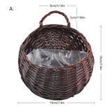 Popxstar Flower Planter Wall Hanging Wicker Rattam Basket Garden Vine Pot Plants Holder