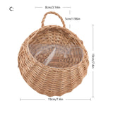 Popxstar Flower Planter Wall Hanging Wicker Rattam Basket Garden Vine Pot Plants Holder