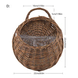 Popxstar Flower Planter Wall Hanging Wicker Rattam Basket Garden Vine Pot Plants Holder